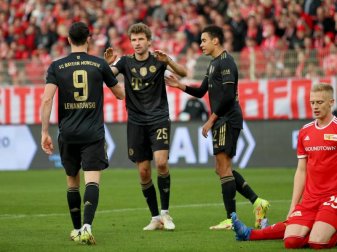 Nach der 0:5-Klatsche gegen Gladbach zeigten sich die Bayern-Profis bei Union Berlin selber wieder treffsicher. Foto: Andreas Gora/dpa Nach der 0:5-Klatsche gegen Gladbach zeigten sich die Bayern-Profis bei Union Berlin selber wieder treffsicher. Foto: Andreas Gora/dpa