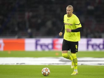 Dortmunds Erling Haaland laboriert derzeit eine Verletzung am Hüftbeuger. Foto: Peter Dejong/AP/dpa