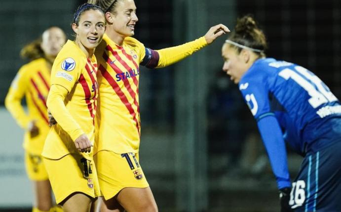 Die Frauen von 1899 Hoffenheim waren gegen den FC Barcelona chancenlos. Foto: Uwe Anspach/dpa
