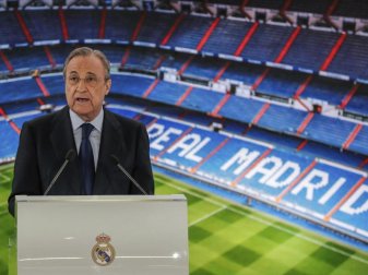 Beharrt auf den Plänen für eine Super League: Florentino Pérez, Präsident von Real Madrid. Foto: Manu Fernandez/AP/dpa Beharrt auf den Plänen für eine Super League: Florentino Pérez, Präsident von Real Madrid. Foto: Manu Fernandez/AP/dpa
