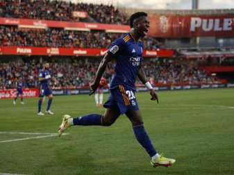 Real Madrids Vinicius Junior feiert das 3:1 für seine Mannschaft. Foto: Fermin Rodriguez/AP/dpa Real Madrids Vinicius Junior feiert das 3:1 für seine Mannschaft. Foto: Fermin Rodriguez/AP/dpa