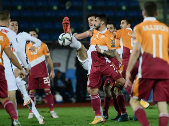 San Marino beim Spiel gegen England vor zwei Wochen San Marino beim Spiel gegen England vor zwei Wochen
