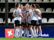 Die deutschen Spielerinnen jubeln über das 2:0 gegen Portugal. Foto: Karsten Lauer/foto2press/dpa