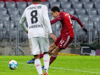 Jamal Musiala (r) erzielte für den FC Bayern das 2:1 gegen Mainz. Foto: Sven Hoppe/dpa Jamal Musiala (r) erzielte für den FC Bayern das 2:1 gegen Mainz. Foto: Sven Hoppe/dpa