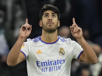 Marco Asensio von Real Madrid jubelt nach seinem zweiten Treffer. Foto: Bernat Armangue/AP/dpa Marco Asensio von Real Madrid jubelt nach seinem zweiten Treffer. Foto: Bernat Armangue/AP/dpa