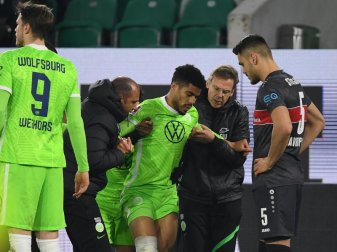 Wolfsburgs Paulo Otavio wird verletzt vom Platz begleitet. Foto: Swen Pförtner/dpa Wolfsburgs Paulo Otavio wird verletzt vom Platz begleitet. Foto: Swen Pförtner/dpa