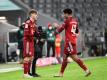 Bundesliga-Debüt: Der 16 Jahre alte Paul Wanner (l) kommt für Malik Tillman ins Spiel. Foto: Sven Hoppe/dpa