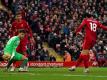 Liverpools Takumi Minamino erzielt das 3:0 gegen den FC Brentford. Foto: Peter Byrne/PA Wire/dpa