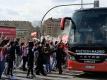 Wurde mit Steinen beworfen: Der Bus von Atletico Madrid