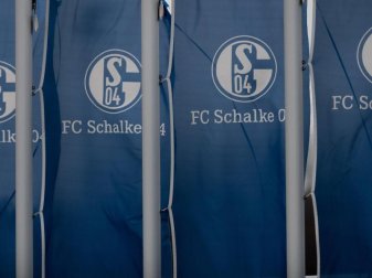 Fahnen mit dem Logo des FC Schalke 04. Foto: Fabian Strauch/dpa Fahnen mit dem Logo des FC Schalke 04. Foto: Fabian Strauch/dpa