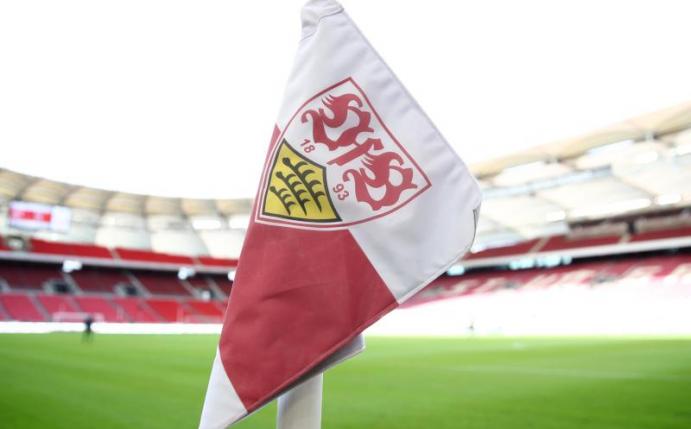 Blick in die Mercedes-Benz Arena und auf eine Eckfahne mit dem Wappen des VfB Stuttgarts. Foto: Tom Weller/dpa