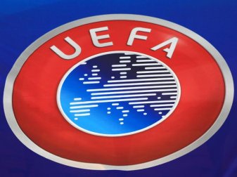 Das Logo des Europäischen Fußballverbandes UEFA. Foto: Mike Egerton/PA Wire/dpa Das Logo des Europäischen Fußballverbandes UEFA. Foto: Mike Egerton/PA Wire/dpa