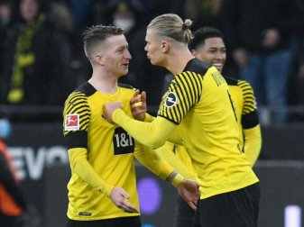 Marco Reus (l) rät Erling Haaland zum Verbleib beim BVB. Foto: Bernd Thissen/dpa Marco Reus (l) rät Erling Haaland zum Verbleib beim BVB. Foto: Bernd Thissen/dpa