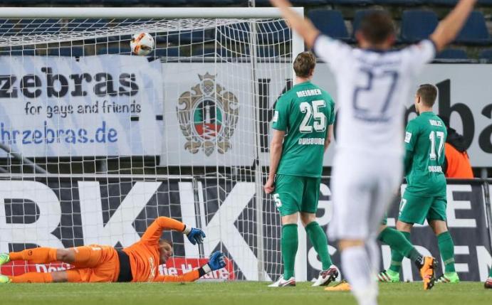 Duisburgs Spieler sind enttäuscht. Foto: Friso Gentsch