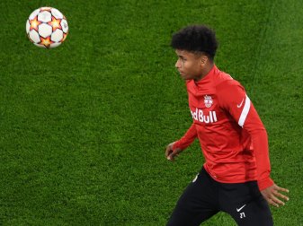 Der Salzburger Karim Adeyemi fiebert dem Champions League Spiel gegen den FC Bayern München entgegen. Der Salzburger Karim Adeyemi fiebert dem Champions League Spiel gegen den FC Bayern München entgegen.