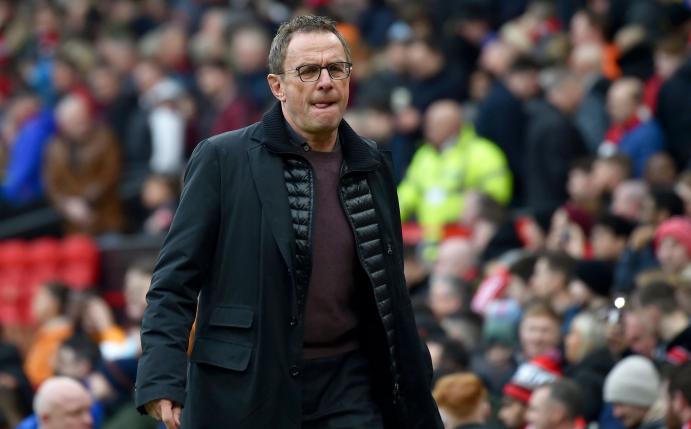 United-Trainer Ralf Rangnick während der Partie gegen Watford.