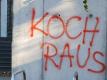 Die DFB-Zentrale wurde mit Graffiti beschmiert