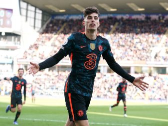 Chelseas Kai Havertz feiert seinen Treffer. Chelseas Kai Havertz feiert seinen Treffer.