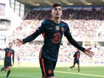 Chelseas Kai Havertz feiert seinen Treffer. Chelseas Kai Havertz feiert seinen Treffer.