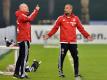 Matthias Sammer (l) und Pep Guardiola bei einem Trainingslager der Bayern im Jahr 2014.