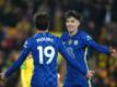 Kai Havertz (r) vom FC Chelsea jubelt über sein Tor zum 1:3 gegen Norwich City.