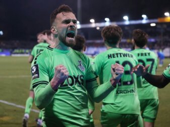 Orhan Ademi jubelt nach seinem Tor zum 2:1 für den MSV Orhan Ademi jubelt nach seinem Tor zum 2:1 für den MSV