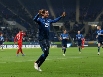 Rudy bejubelte im Hinspiel seinen Treffer zum 2:0-Endstand für die TSG. Foto: Alex Grimm/Getty Images Rudy bejubelte im Hinspiel seinen Treffer zum 2:0-Endstand für die TSG. Foto: Alex Grimm/Getty Images