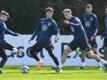 Vor den Länderspielen gegen Israel und die Niederlande trainieren Timo Werner (l-r), Kai Havertz, Nico Schlotterbeck, Anton Stach und Jamal Musiala gemeinsam.