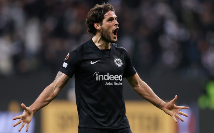 Paciencia brachte die Frankfurter im Testspiel gegen Nürnberg in Führung. Foto: Alex Grimm/Getty Images