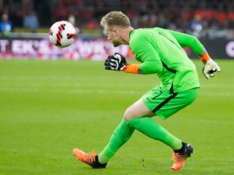 Konnte mit seinem ersten Länderspiel für die Elftal zufrieden sein: Der niederländische Torhüter Mark Flekken in Aktion. Konnte mit seinem ersten Länderspiel für die Elftal zufrieden sein: Der niederländische Torhüter Mark Flekken in Aktion.
