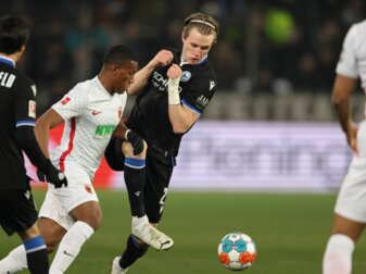 Patrick Wimmer (r) in Aktion für Arminia Bielefeld. Patrick Wimmer (r) in Aktion für Arminia Bielefeld.