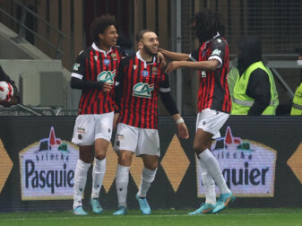 Amine Gouiri (mitte) wird seit Monaten von BVB-Scouts beobachtet. Valery Hache/AFP via Getty Images