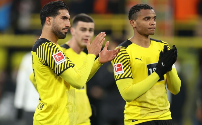Die BVB-Zukunft von Can (links) und Akanji (rechts) ist noch unklar. Foto: Alex Grimm/Getty Images
