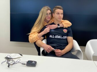 Haben in Dresden Unterschlupf gefunden: Kyrylo Melitschenko und Freundin Anja. Haben in Dresden Unterschlupf gefunden: Kyrylo Melitschenko und Freundin Anja.