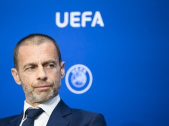 Aleksander Ceferin, UEFA-Präsident, während einer Pressekonferenz nach der Sitzung des UEFA-Exekutivkomitees. Aleksander Ceferin, UEFA-Präsident, während einer Pressekonferenz nach der Sitzung des UEFA-Exekutivkomitees.
