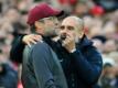 Schätzen den jeweils anderen: Pep Guardiola (r), Trainer von Manchester City, und Jürgen Klopp, Trainer des FC Liverpool.