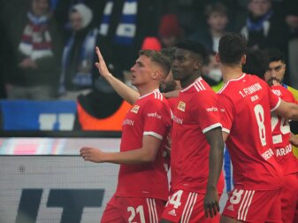 Nach dem dritten Derby-Sieg der Saison will Union Berlin wieder in den europäischen Wettbewerb. Nach dem dritten Derby-Sieg der Saison will Union Berlin wieder in den europäischen Wettbewerb.