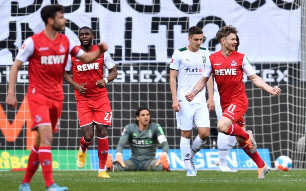 Der Kölner Florian Kainz (r) feiert seinen Treffer zum zwischenzeitlichen 2:0.