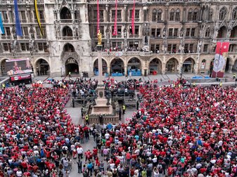 Zuletzt war die Meisterfeier am Marienplatz wegen der Corona-Pandemie zweimal ausgefallen.