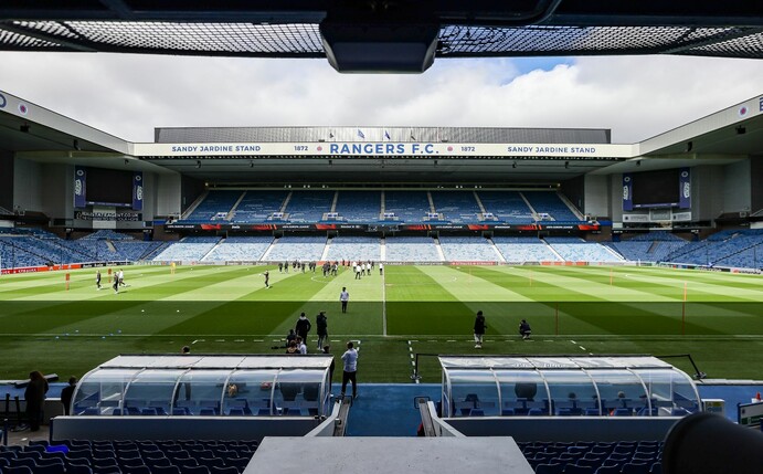 Leipzigs Spieler absolvieren das Abschlusstraining im Ibrox-Stadion der Rangers.