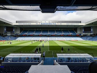 Leipzigs Spieler absolvieren das Abschlusstraining im Ibrox-Stadion der Rangers. Leipzigs Spieler absolvieren das Abschlusstraining im Ibrox-Stadion der Rangers.