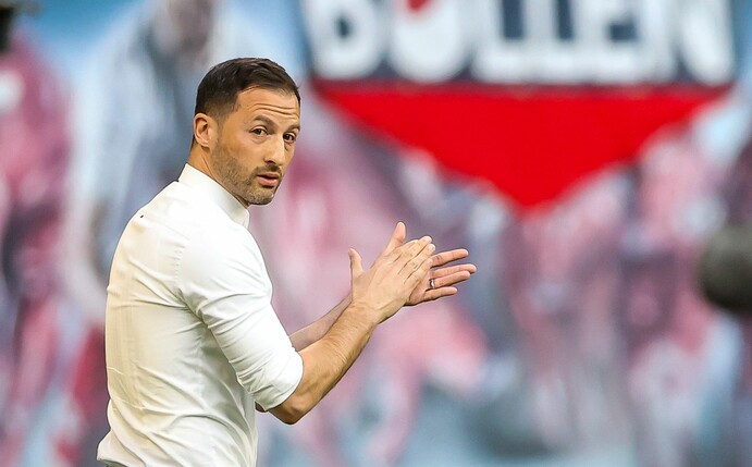Für Leipzigs Trainer Domenico Tedesco stehen zwei Endspiele an: Es geht um die Qualifikation für die Champions League und den DFB-Pokal.