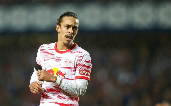 Leipzigs Spieler Yussuf Poulsen möchte im DFB-Pokalfinale gegen den SC Freiburg seinen ersten Titel gewinnen.