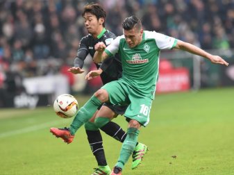 Bremens Zlatko Junuzovic (r) drohen Ermittlungen des DFB. Foto: Carmen Jaspersen Bremens Zlatko Junuzovic (r) drohen Ermittlungen des DFB. Foto: Carmen Jaspersen
