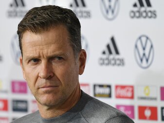 DFB-Direktor Oliver Bierhoff gibt eine Pressekonferenz. DFB-Direktor Oliver Bierhoff gibt eine Pressekonferenz.
