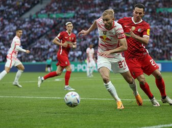 Könnte RB Leipzig verlassen: Konrad Laimer (M.). Könnte RB Leipzig verlassen: Konrad Laimer (M.).