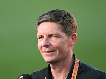 Eintracht-Cheftrainer Oliver Glasner freut sich auf die nächste Saison. Eintracht-Cheftrainer Oliver Glasner freut sich auf die nächste Saison.