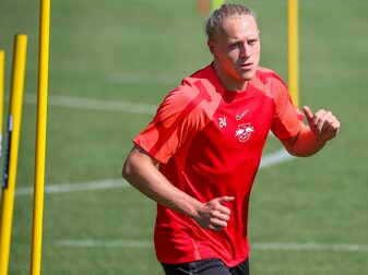 Leipzigs Neuzugang Xaver Schlager während einer Trainingseinheit.