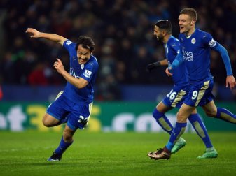 Der ehemalige Bundesliga-Profi Shinji Okazaki führt Leicester zum Sieg. Foto: Tim Keeton Der ehemalige Bundesliga-Profi Shinji Okazaki führt Leicester zum Sieg. Foto: Tim Keeton