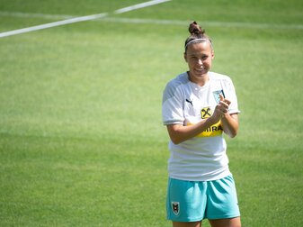 Auf sie müssen die deutschen Spielerinnen im K.o.-Spiel gegen Österreich besonders achten: Nicole Billa. Auf sie müssen die deutschen Spielerinnen im K.o.-Spiel gegen Österreich besonders achten: Nicole Billa.